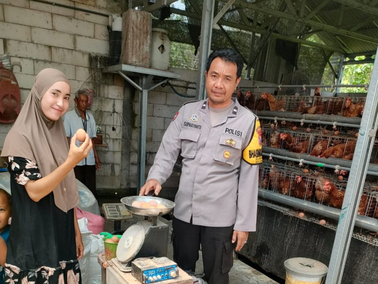 Polsek Gedangan Tinjau Peternakan Ayam, Dukung Ketahanan Pangan di Desa Keboananom